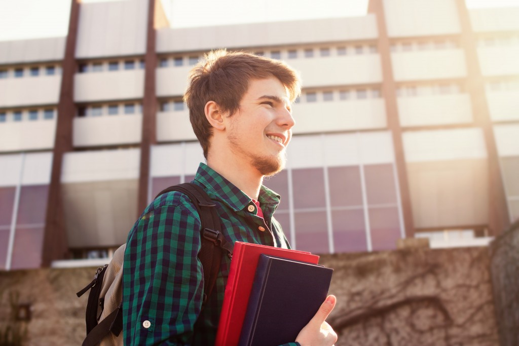 College student smiling