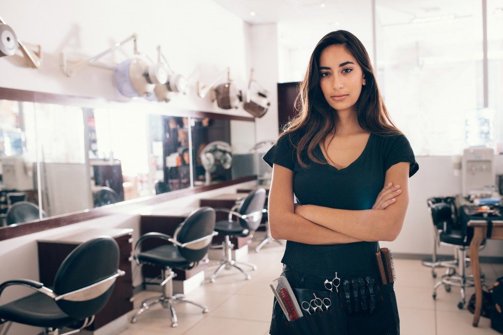 woman at a hair salon