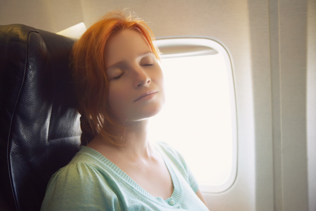 sleeping on the plane