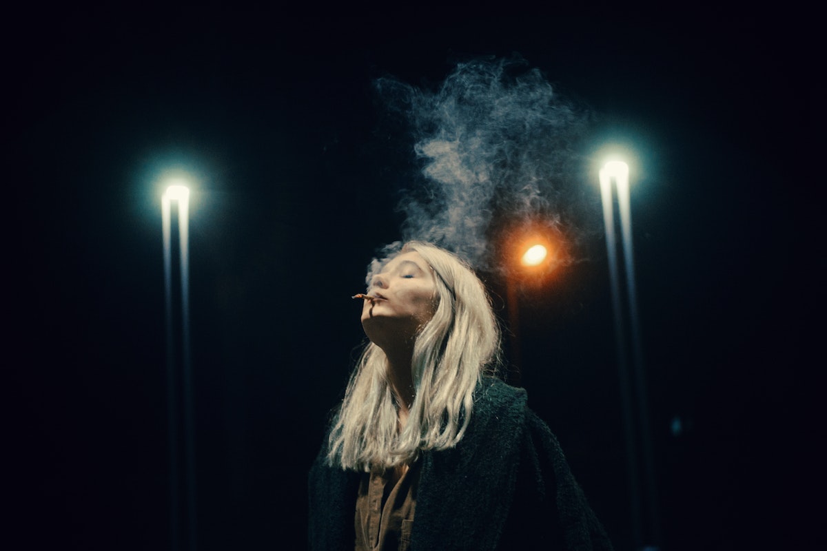 Woman smoking a Cigarette